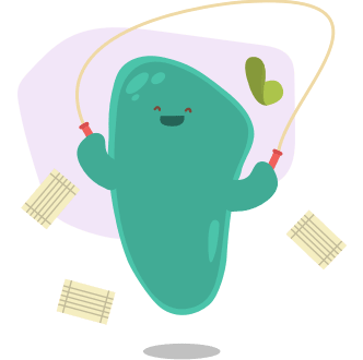 Blobby springt Seil